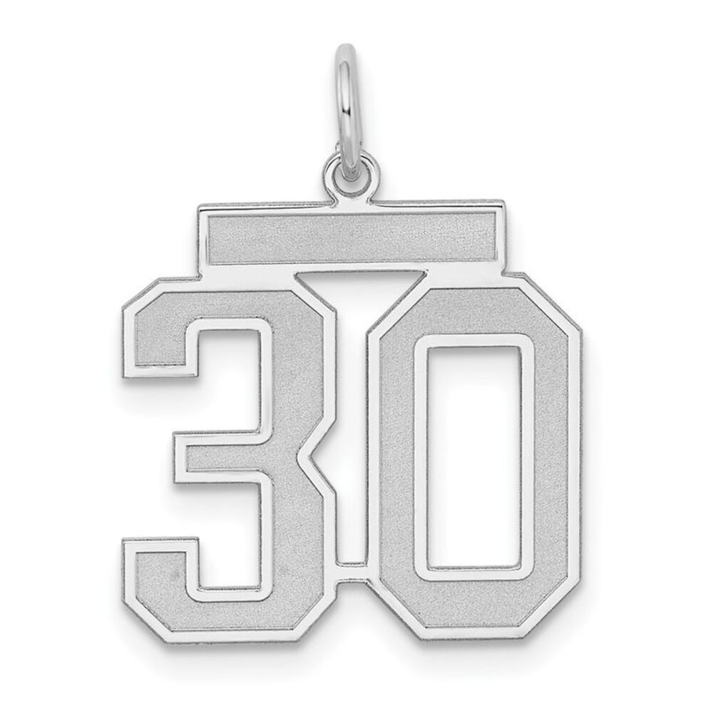 Sterling Silver, Jersey Collection, Medium Number 30 Pendant